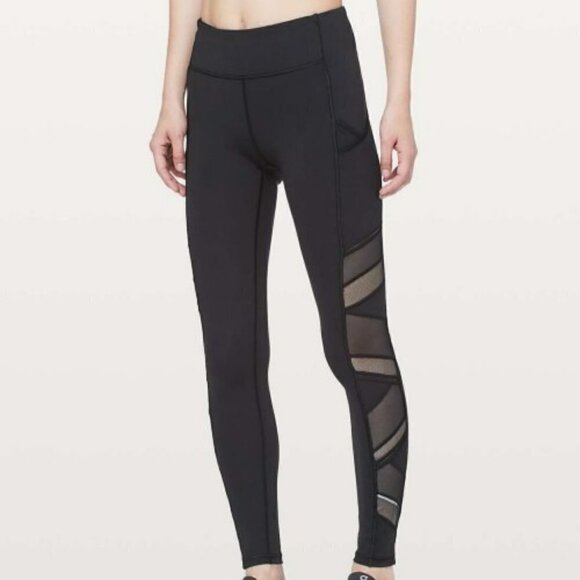 Lululemon Speed Up Tight Mesh 28 Leggings in Black - Picture 1 of 16